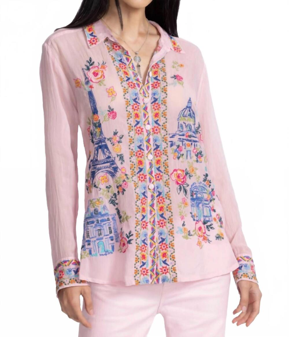NEW JOHNNY WAS sydnee button up shirt in primrose pink